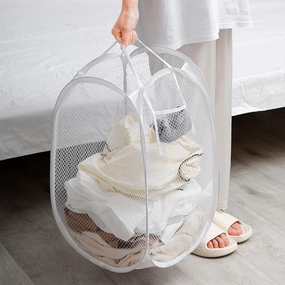 Laundry Basket Cotton Linen Foldable